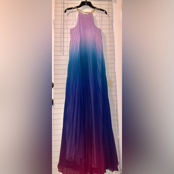 Vici Mykonos colorful Ombré pleated halter maxi dress by L’ Atiste. NEW large - Picture 7 of 16